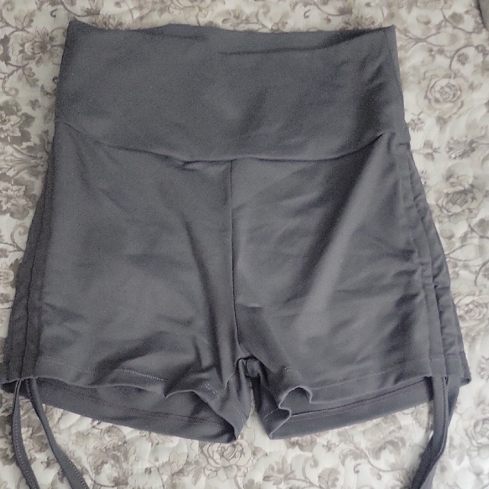 Gray Women's High-Waisted Shorts